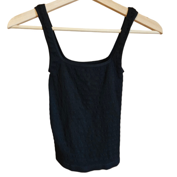 Free People Intimately Square One Seamless Cami Crop Top Black XS/S - Picture 1 of 6